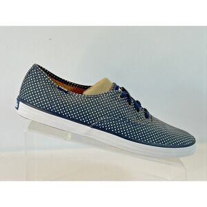 Keds Champion Shoes Womens 10 Sneakers Blue Canvas Polka Dot Comfort WF53429M